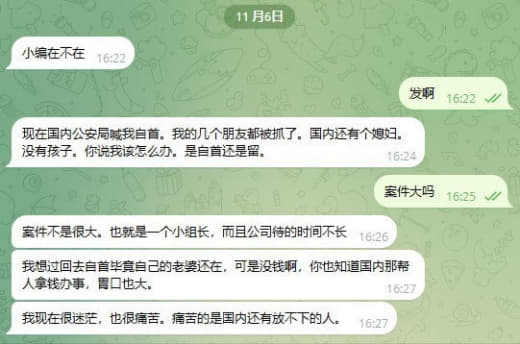 选择题：现在国内公安局喊我自首。我的几个朋友都被抓了。国内还有个媳妇。...